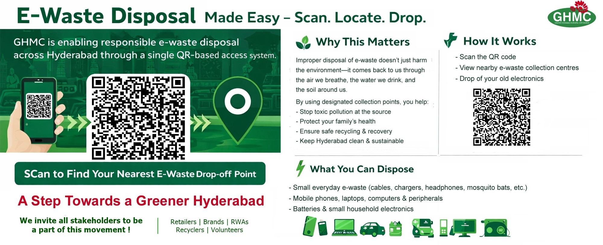 E-Waste Disposal Made Easy â€“ Scan. Locate. Drop.